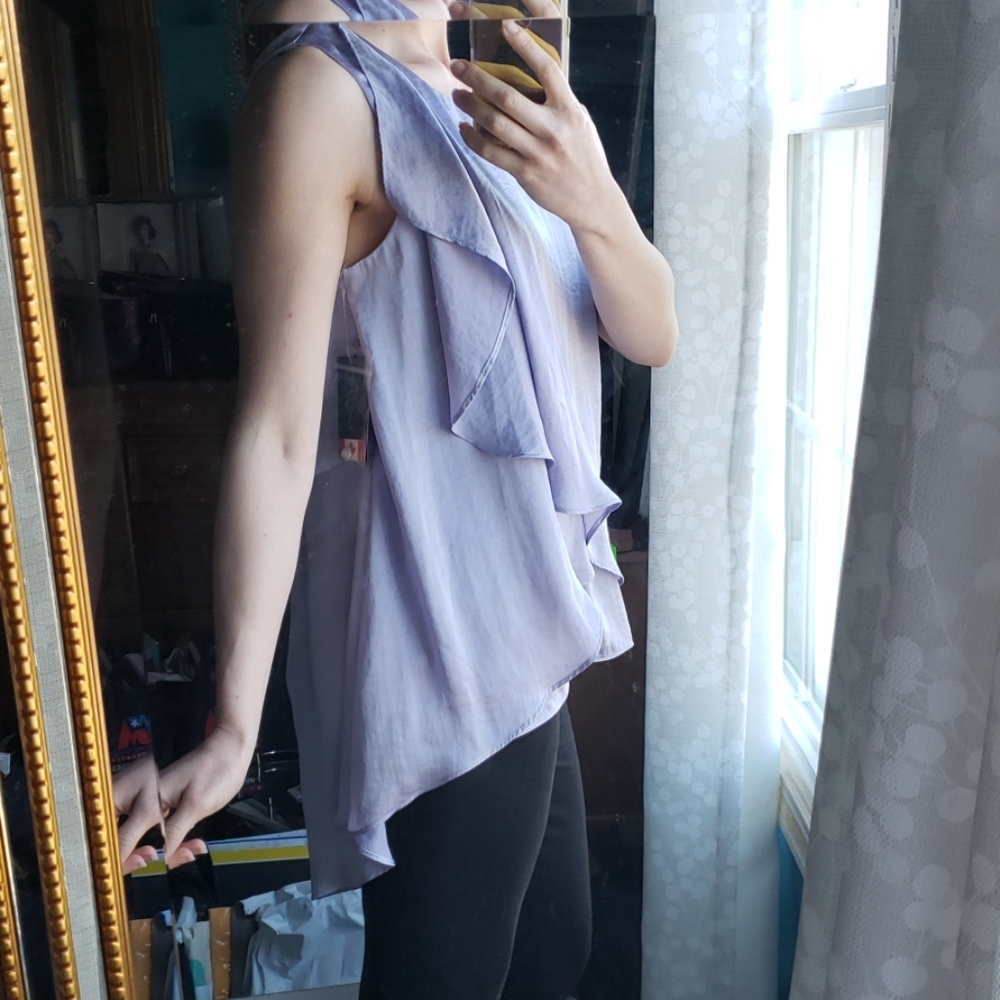 Lilac silky cartise blouse